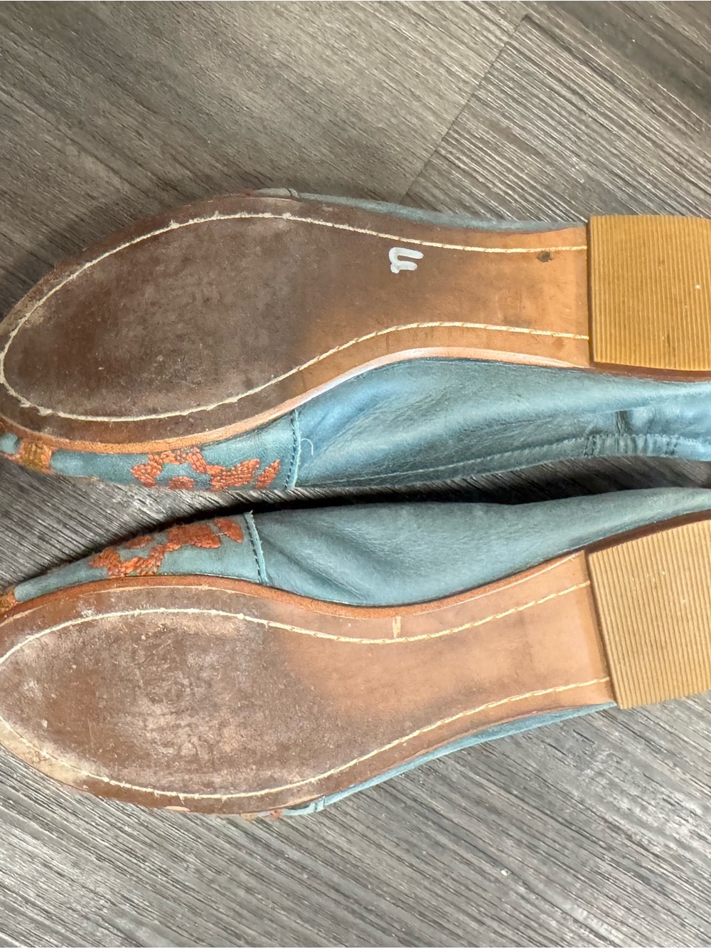 Born Teal Suede Slip-On Flats